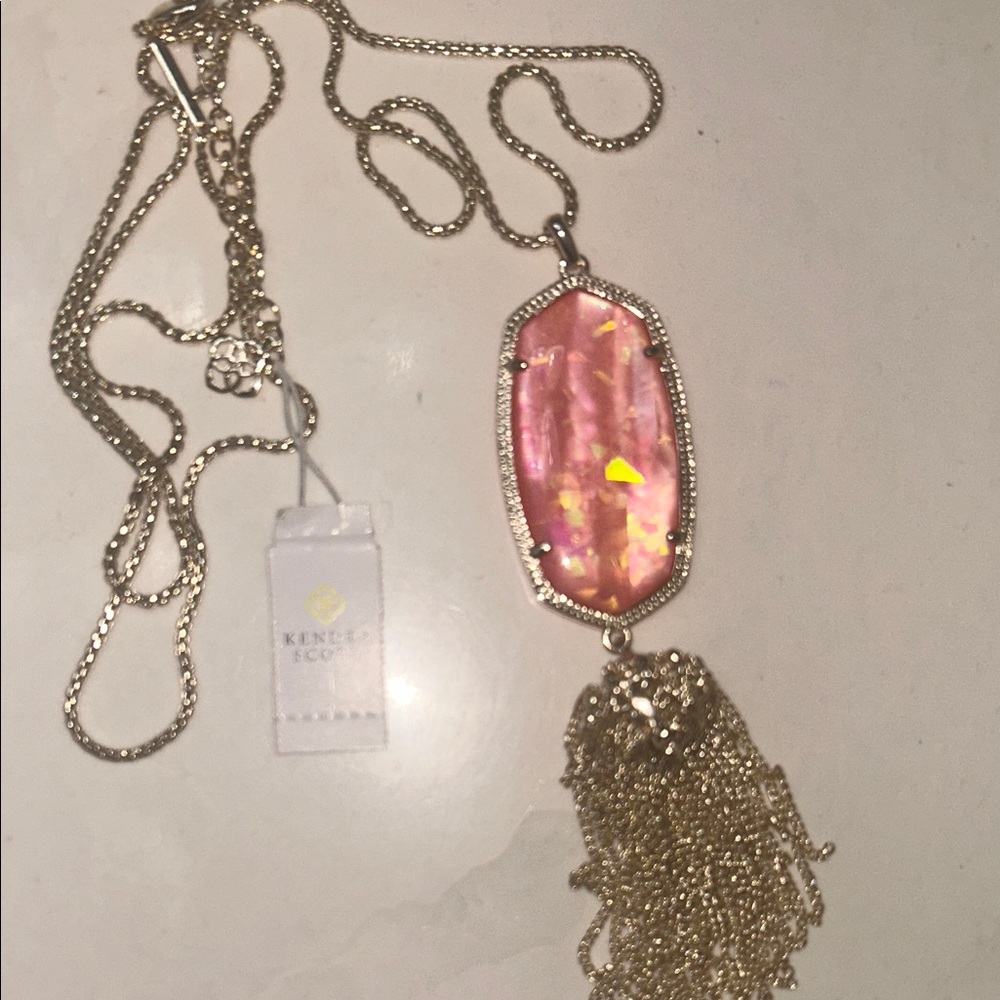 Kendra Scott Iridescent Pink Tassel Necklace